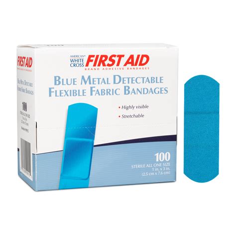 blue metal fabric bandage|metal detectable bandages.